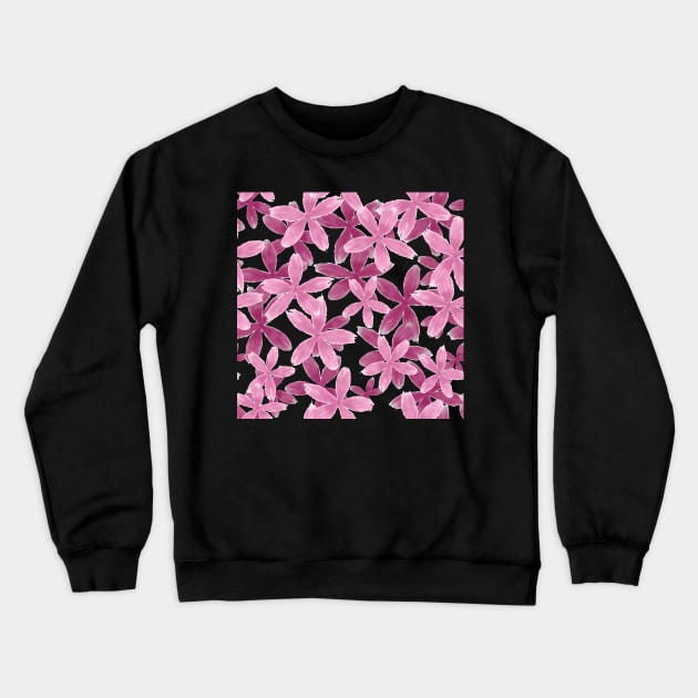 Pink Flowers Crewneck Sweatshirt by Printsbyjuunar